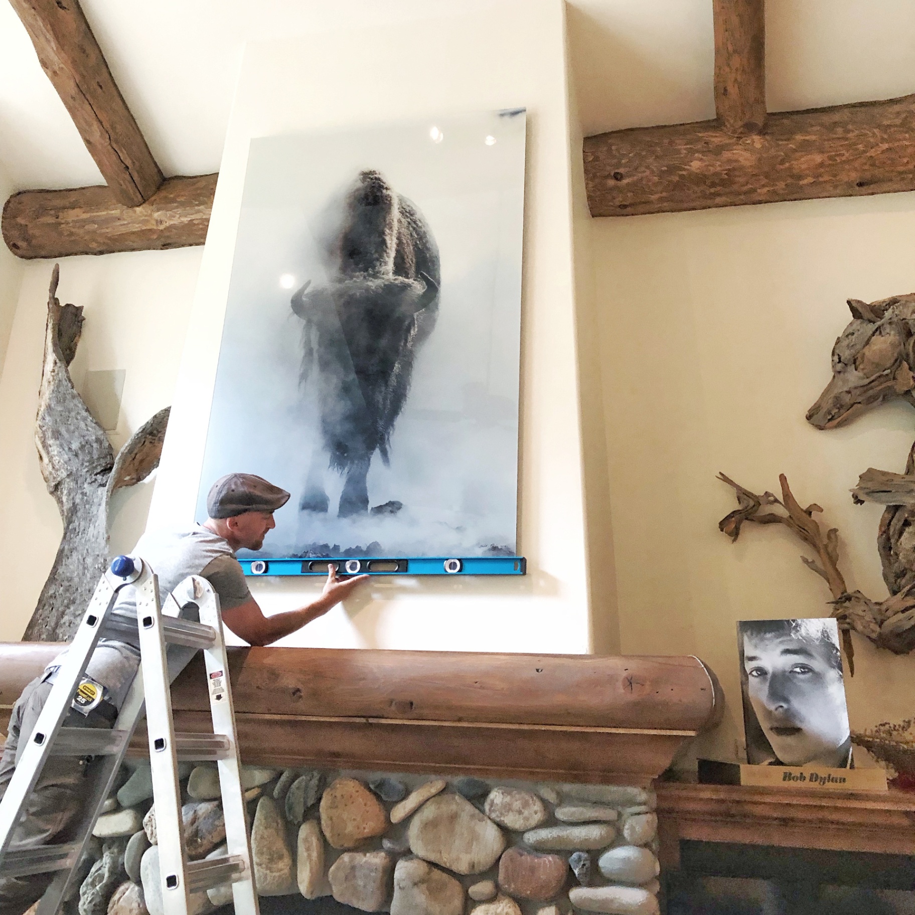 Residential art installation in Ketchum luxury home